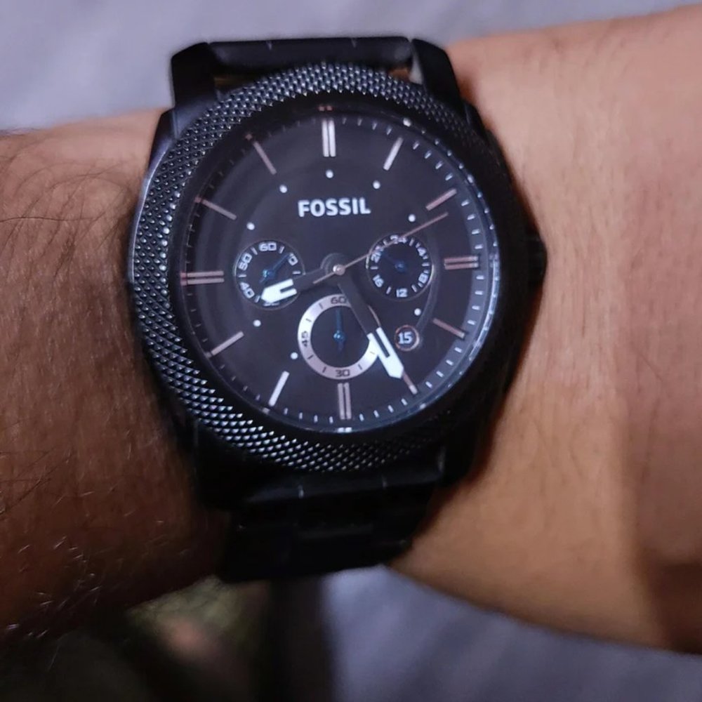 SALE! Fossil Black Machine Men's Silicone Watch!